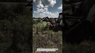 Tracked Skid Steer 60-Inch Drum Mulcher Machine Shredding Wild Cactus Brush #heavyequipment #tech