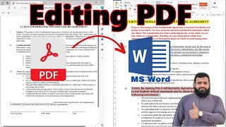 How to Edit PDF File in MS Word | Convert PDF to Word | Editing PDF