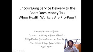Encouraging Service Delivery to the Poor  - April 2020
