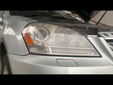Mercedes benz w164 M class cleaning headlight remove front bumper снятие бампера чистка фар