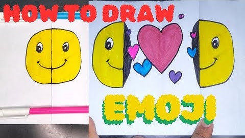 How To Draw An Emoji Folding Surprise With Hearts Inside | Emoji Drawing