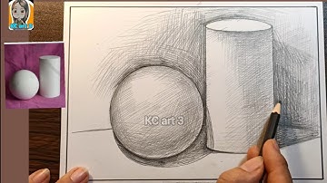 Mẫu vật dạng khối trụ khối cầu lớp 7 | mĩ thuật lớp 7 bài 6 | Vẽ tĩnh vật chì | KCart3
