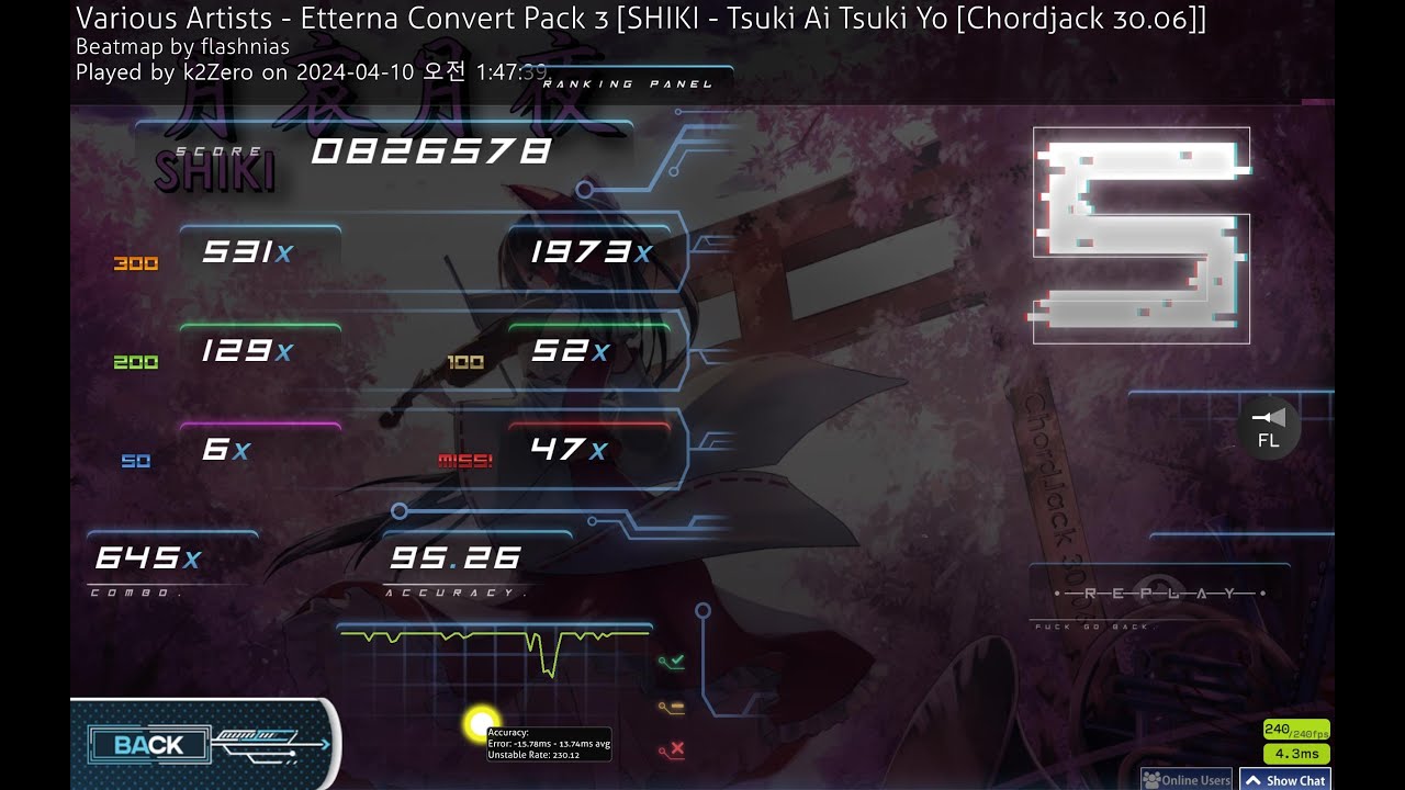 osu mania SHIKI - Tsuki Ai Tsuki Yo [Chordjack 30.06] FL 95.26% - YouTube