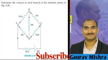 3.9 Determine the current in each branch of the network shown in Fig. 3.30/NCERT CURRENT ELECTRICITY