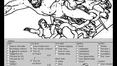3D to 2D Line stuff. Laocoon and his sons - Occluding Contours + Valleys techniques. wins