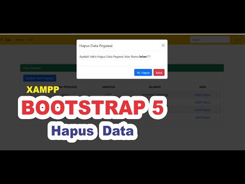 Hapus data dari Database PHP mySQL dengan Modal #bootstrap #xampp #php