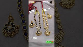 Restocked❤️Beautiful Kempu 2 in 1 necksets✅Black thread neckset✅#trending #wedding #fashion #design