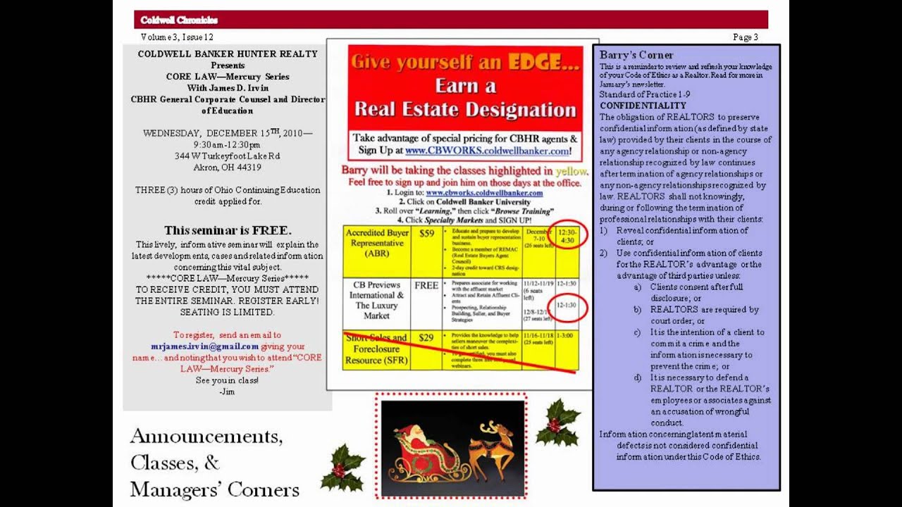 Coldwell Banker Hunter Realty Portage Lakes Newsletter