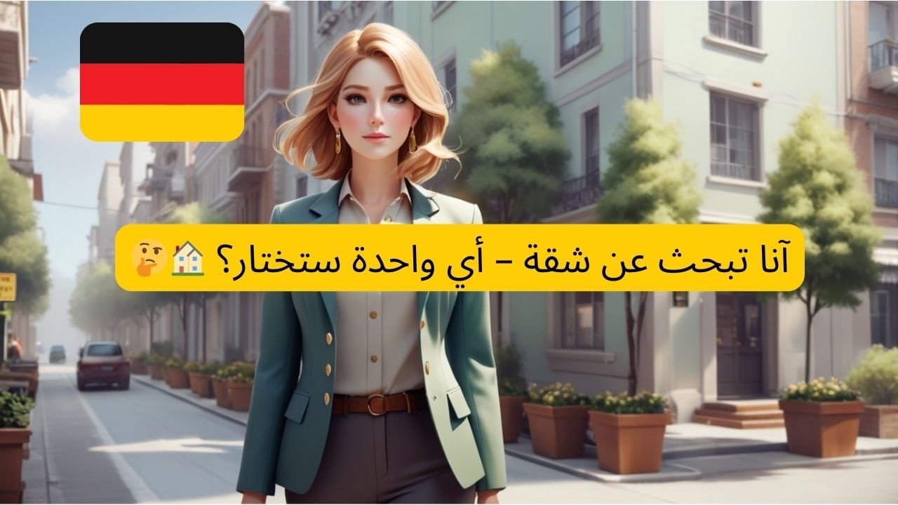 قصة آنا: البحث عن شقة 🏠 | قصة ألمانية للمبتدئين مع ترجمة 🇩🇪📖