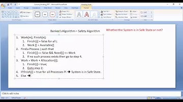 Safety Algorithm Bankers Algorithm Part 2