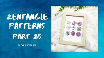 【20】9 easy Zentangle patterns grid for beginners 禪繞畫 禪繞圖樣 九宮格 How to draw by Eva Wu ゼンタングル 入門分享