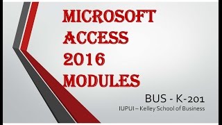Access 2016 Modules 6/7 Part 1-Create Form in Design View-1080p