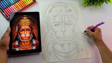 Hanuman Ji Drawing, Lord Hanuman Ji Drawing || Step By Step (Outline Tutorial)