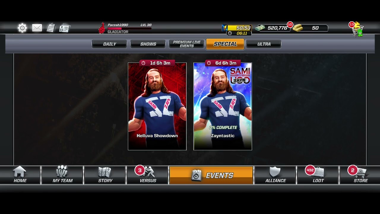 WWE Mayhem || Sami Zayn Event & Rewards || WWE Mayhem - YouTube