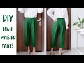 DIY High Waisted Pants | Making A Culottes Trousers Tutorial | DIY Clothes