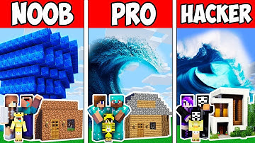 Minecraft NOOB vs PRO vs HACKER : FAMILY TSUNAMI APOCALYPSE  in Minecraft Animation