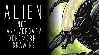 Alien 1979 Xenomorph Drawing | Alien 40th Anniversary