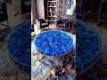 Satisfying Liquid Glass Pour Over Hundreds of Blue Roses & Gold Flakes