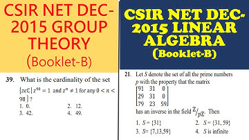 NET DEC 2015 MATHS CARDINALITY OF SET & INVERSE OF MATRIX Q. 39,21(GROUP THEORY & LINEAR ALGEBRA)
