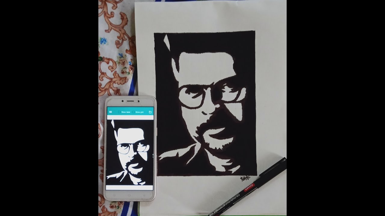 Mammootty Stencil Art malayalam film actor How to draw mammootty