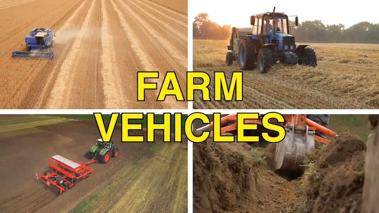 FIND FARM VEHICLES IN THE WORD NAME OF VEHICLES LEARN VEHICLES FOR