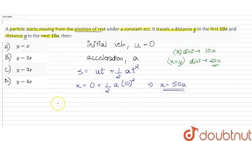 A particle starts moving from the position of rest under a constant acc. It