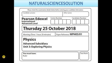 Edexcel IAL physics unit 3 Oct 18