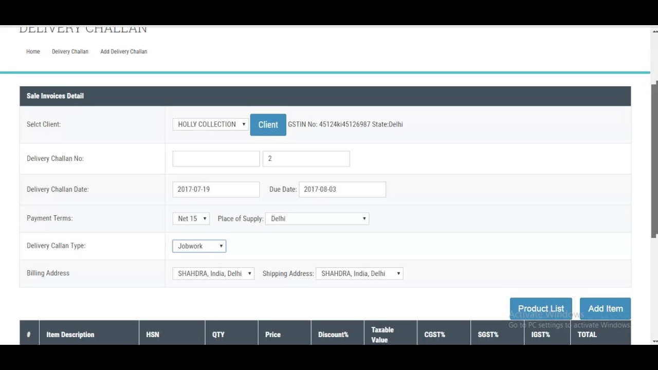 Delivery Challan Feature Of TMI Software - YouTube