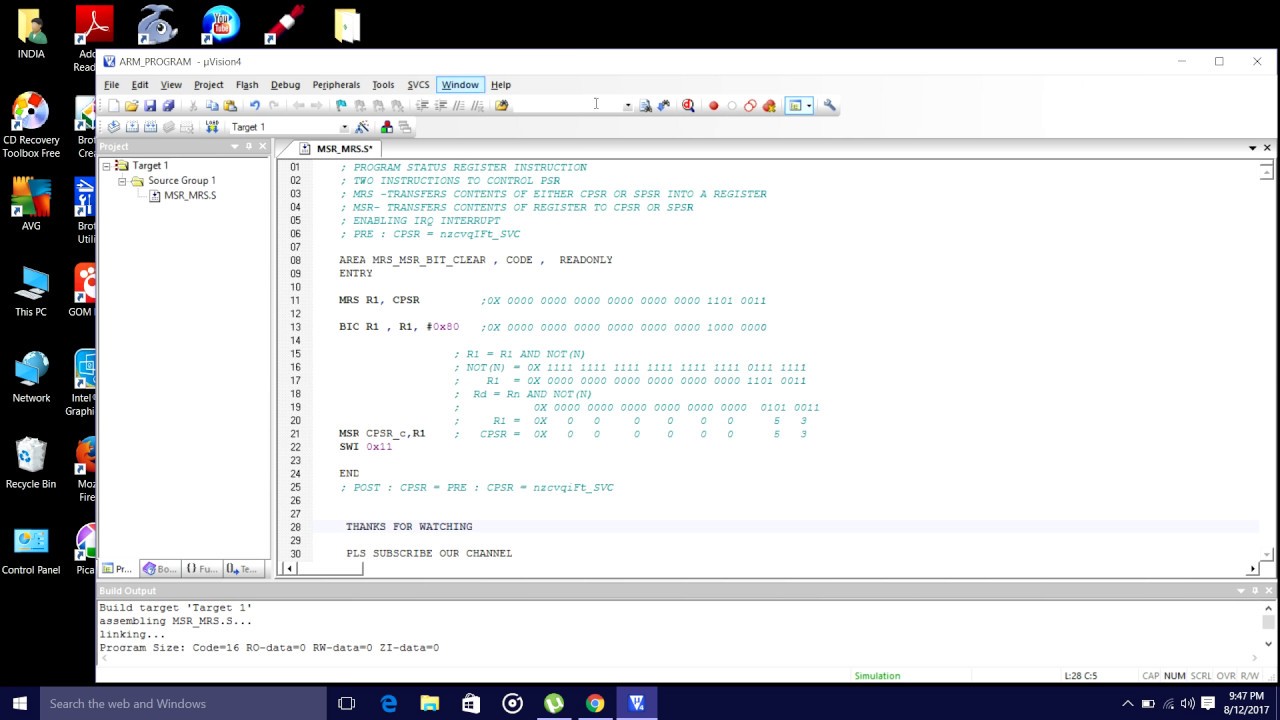 ARM CONTROLLER MRS AND MSR INSTRUCTION - YouTube