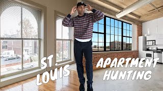 APARTMENT HUNTING in St. Louis/1BD 1BTH Lofts UNDER $1000 - chatty December Vlog, in my car..