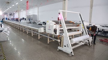 Richpeace Fabric Spreading Machine working in customer factory  for tents production/延反機