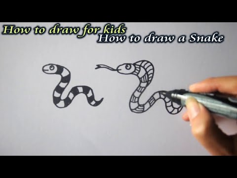 How to draw a snake easy step by step for kids, VẼ CON RẮN đơn giản