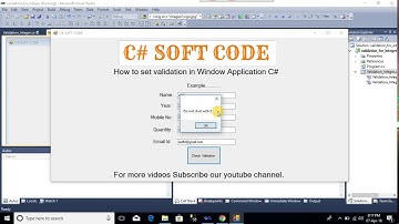 How to set validation in Windows Application C# . "C# SOFT CODE"