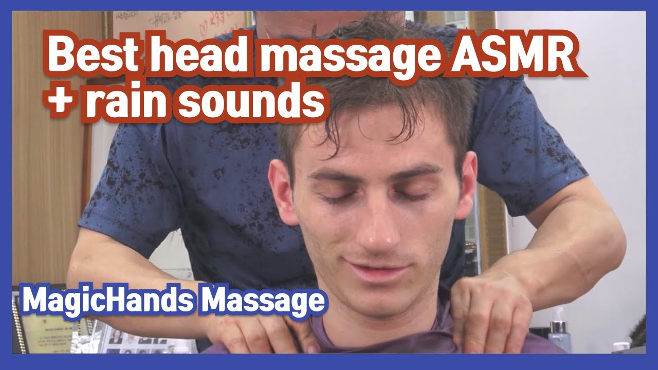 Best head massage ASMR + rain sounds - YouTube