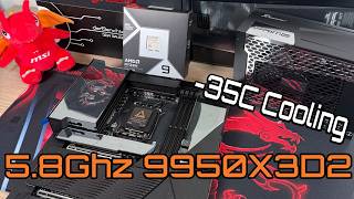 Did I Kill This 5.8Ghz 9950X3D2 on -35C cooling ?! ☠️