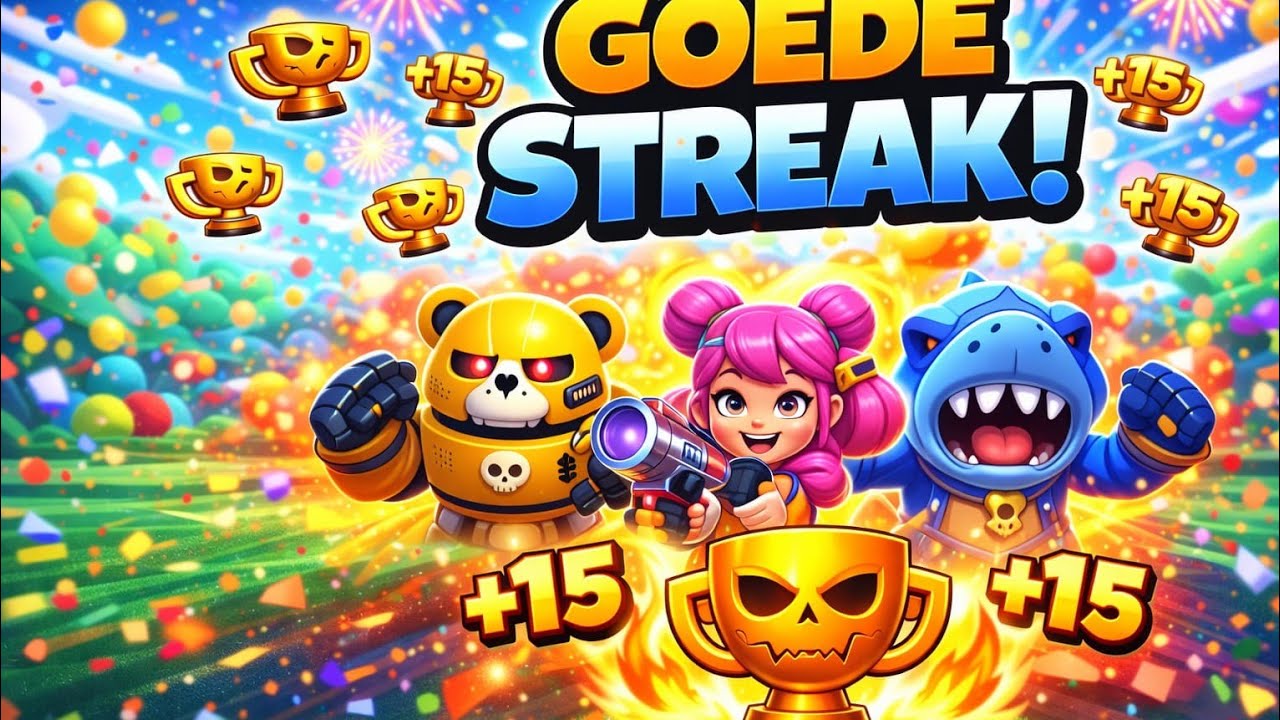 Ik speel brawl stars en probeer een streak met mijn vriend
