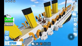 sinking the RMS Haven in roblox build a ship to survivors island!