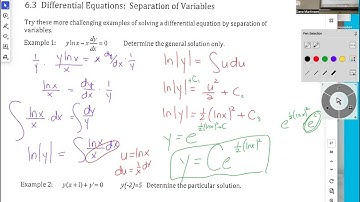 Video Notes 6.3 Separation of Variables