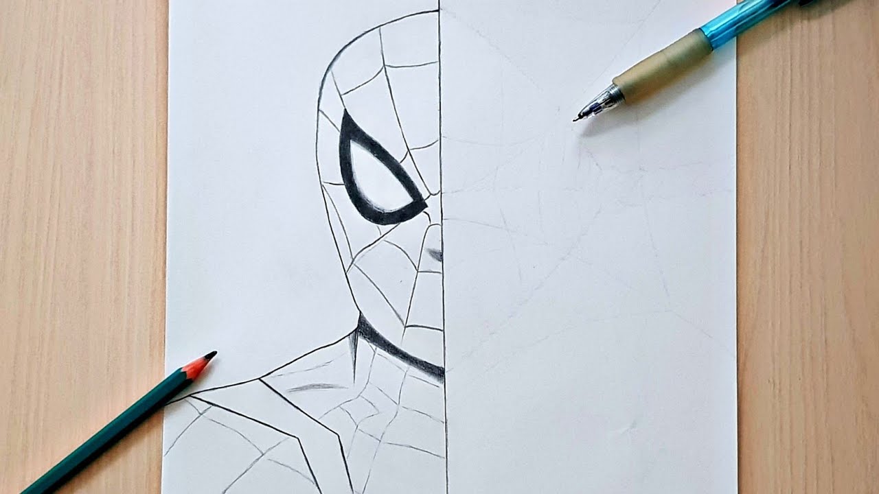 How to Draw Spider-man Mask Easy Drawing - YouTube