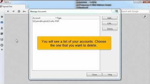 How to delete an email account in Opera Mail | FastDot Cloud Hosting