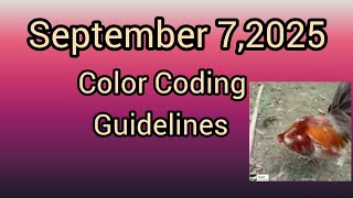 September 7,2025 Color Coding guidelines.
