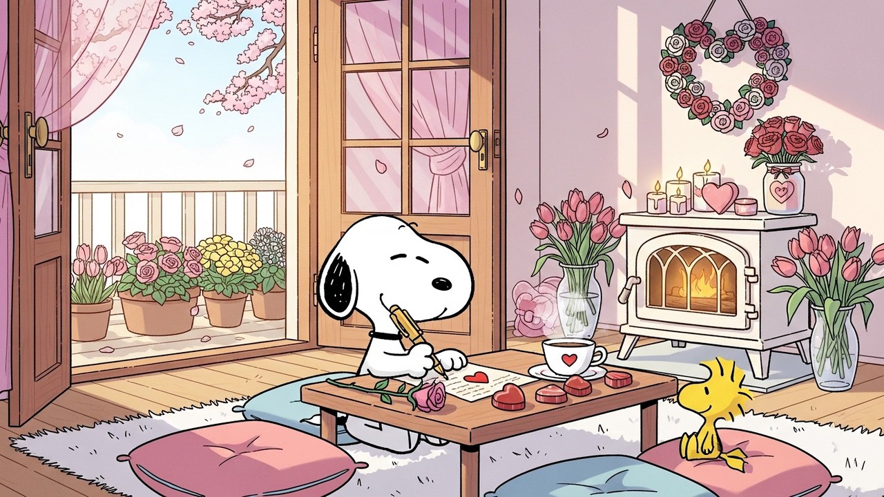Snoopy Writing a Love Letter 💌 | Cozy Valentine Lofi Beats for Study & Relax