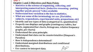 Unit 1 AP Stats ch 1 & 2 part 1  Intro to Statistics