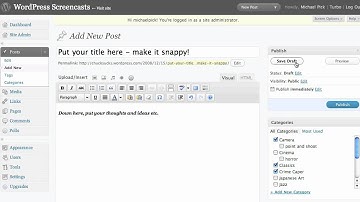 Writing and Publishing a Post in Wordpress