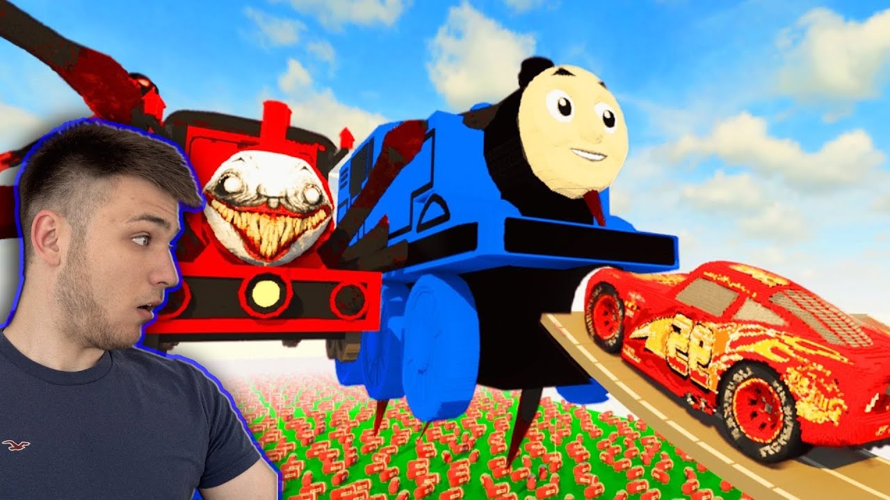 HUGE CHOO CHOO CHARLES & THOMAS THE TRAIN vs Teardown McQueen vs ...