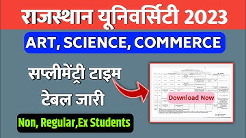 Rajasthan University Supplementary Time Table 2023 Download | uniraj supplementary exam