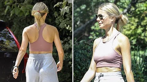 EXCLUSIVE - Gwyneth Paltrow Soaks Her Pants With Sweat While Hiking In L.A.