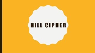 Hill Cipher