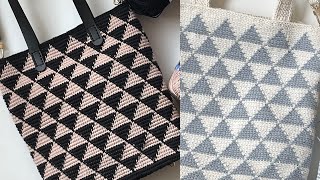 [ENG sub/패키지] 코바늘 명품st 삼각 크로스백|동인천송현모사|바이올렛|crochet triangle cross bag