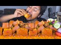Mukbang  recipe spicy pork belly fry with roti  salad pork fry with roti hungry gadwali mukbang